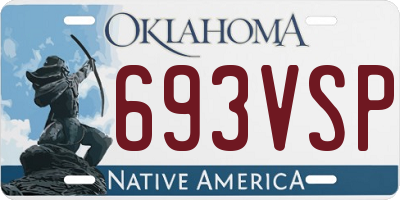 OK license plate 693VSP