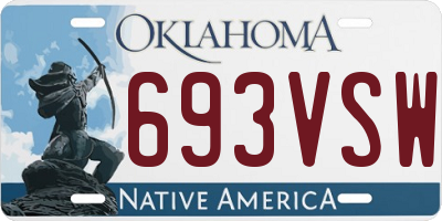 OK license plate 693VSW