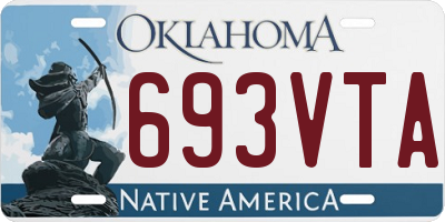 OK license plate 693VTA
