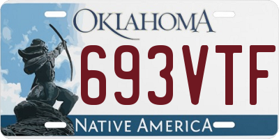 OK license plate 693VTF