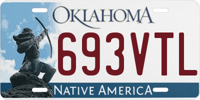OK license plate 693VTL