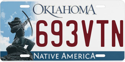 OK license plate 693VTN