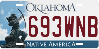 OK license plate 693WNB