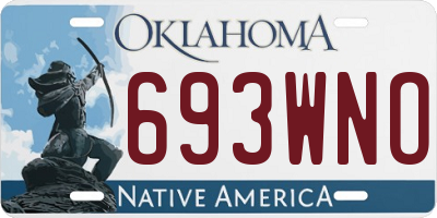 OK license plate 693WNO