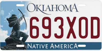 OK license plate 693XOD