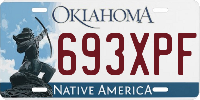 OK license plate 693XPF