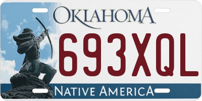 OK license plate 693XQL