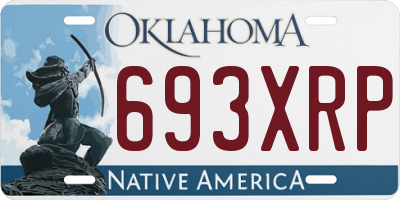 OK license plate 693XRP