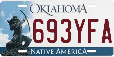 OK license plate 693YFA