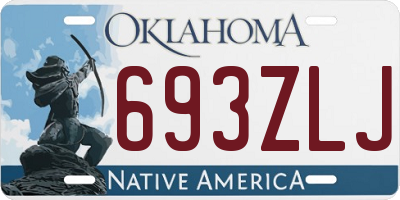OK license plate 693ZLJ