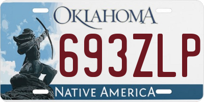 OK license plate 693ZLP