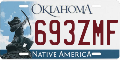 OK license plate 693ZMF