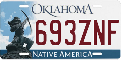 OK license plate 693ZNF