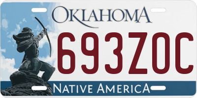 OK license plate 693ZOC