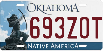 OK license plate 693ZOT