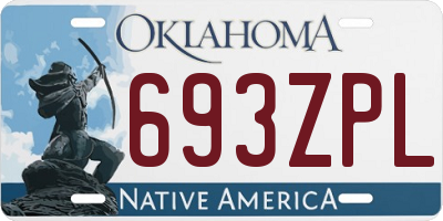 OK license plate 693ZPL