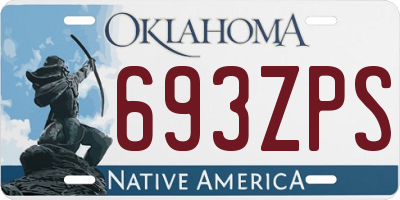 OK license plate 693ZPS