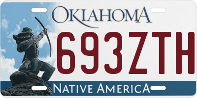 OK license plate 693ZTH