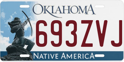 OK license plate 693ZVJ