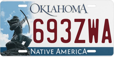 OK license plate 693ZWA