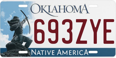 OK license plate 693ZYE