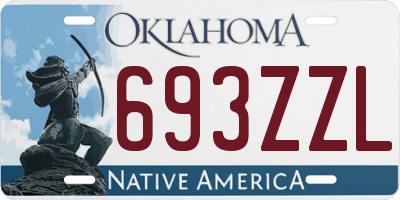 OK license plate 693ZZL