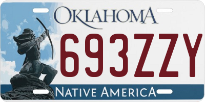 OK license plate 693ZZY