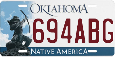 OK license plate 694ABG