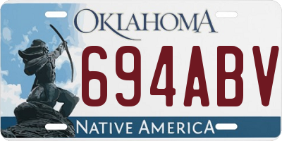 OK license plate 694ABV