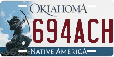 OK license plate 694ACH