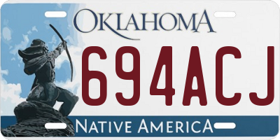 OK license plate 694ACJ