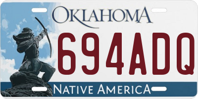 OK license plate 694ADQ