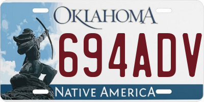 OK license plate 694ADV