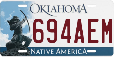 OK license plate 694AEM