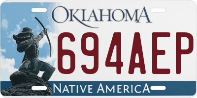 OK license plate 694AEP