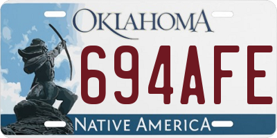 OK license plate 694AFE