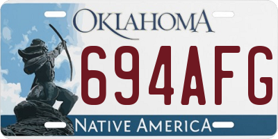 OK license plate 694AFG