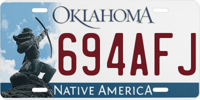 OK license plate 694AFJ