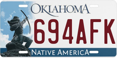 OK license plate 694AFK