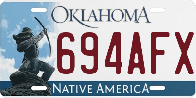 OK license plate 694AFX