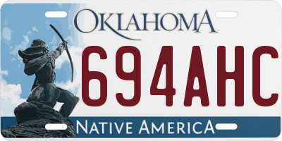 OK license plate 694AHC