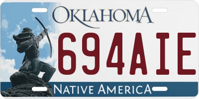 OK license plate 694AIE