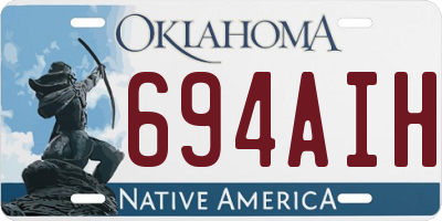 OK license plate 694AIH