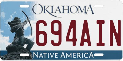 OK license plate 694AIN