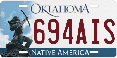 OK license plate 694AIS