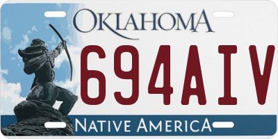 OK license plate 694AIV
