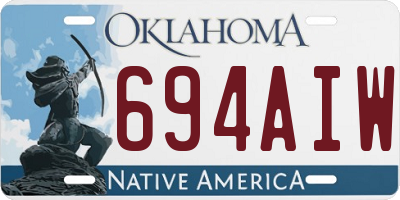 OK license plate 694AIW