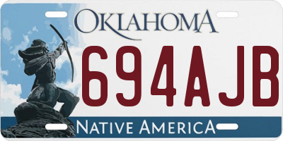 OK license plate 694AJB