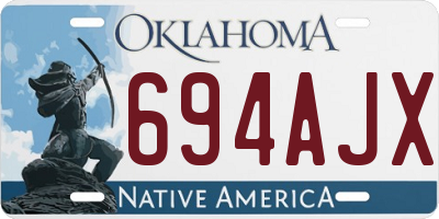 OK license plate 694AJX