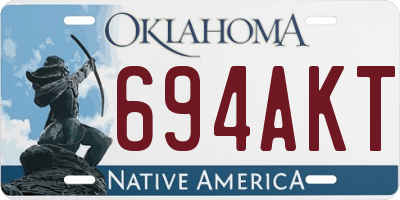OK license plate 694AKT
